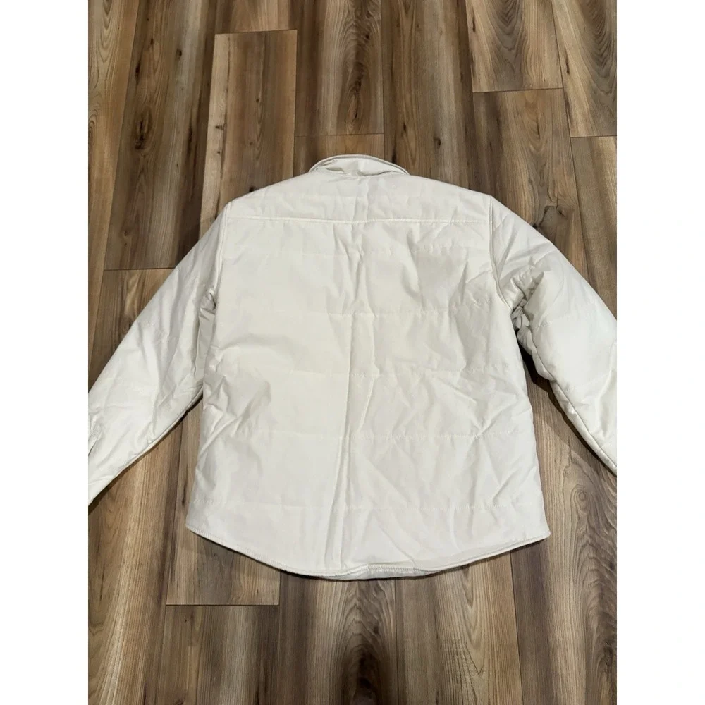 Apt. 9 Shacket Quilted Shirt Jacket Ivory Cream‎ Men's Large Snaps Pockets
